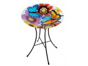 Gardman Butterfly Glass Bird Bath (Height 46cm / Diameter 35cm)